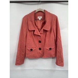 Talbots‎ Wool Blend Blazer Women 8 Blood Orange Academia Granolagirl Feminine